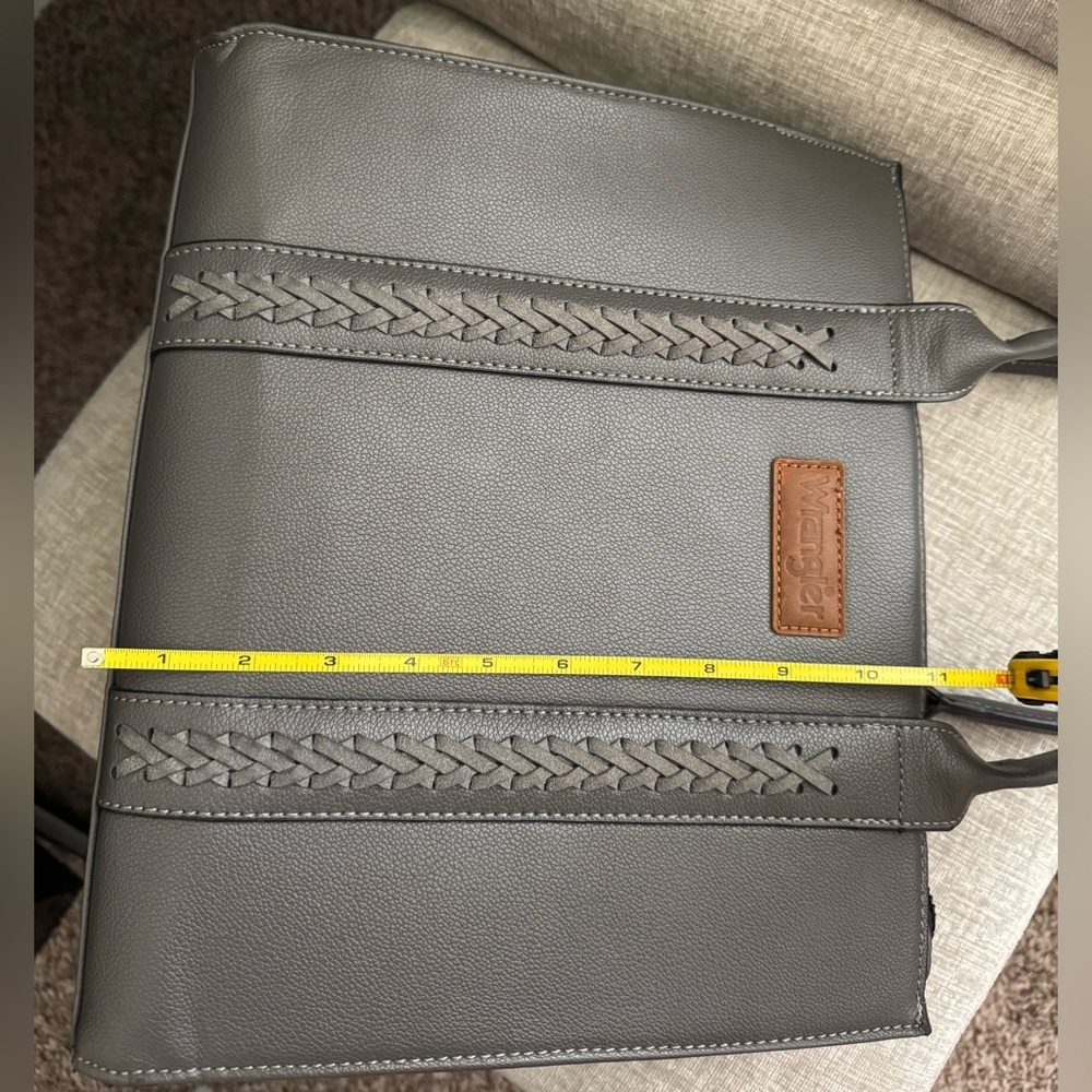 Stylish Gray Leather Tote Bag ,WRANGLER BRAND! - Picture 11 of 11